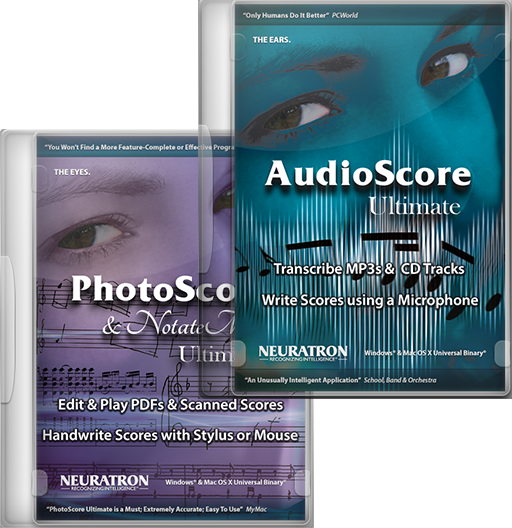 PhotoScore & NotateMe Ultimate 8 music scanning and handwritten entry & AudioScore Ultimate 8 audio recognition